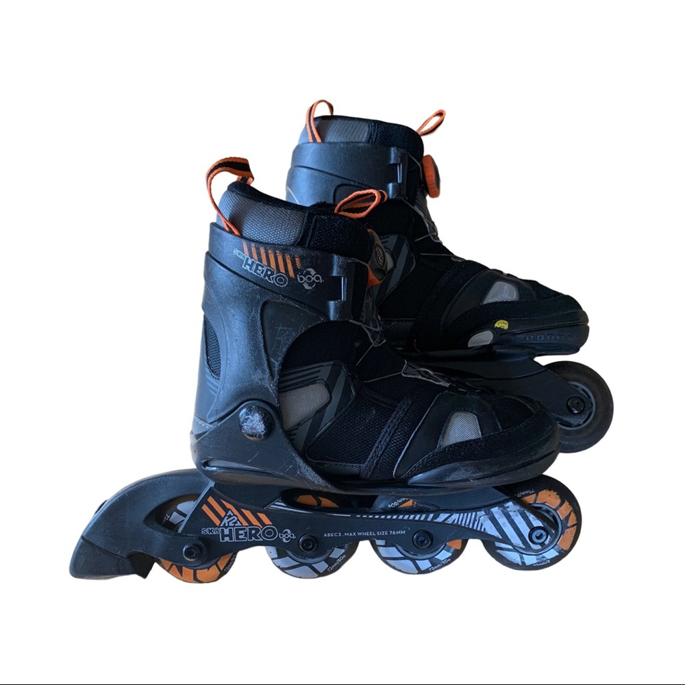 Kids used K2 Hero BOA Lace Inline Adjustable Skates Size Boys 1Y-5Y